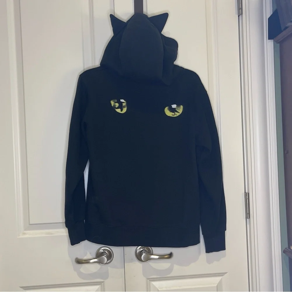 CATS Musical Official Zip Up Hoodie Size Medium Adult With Cat Ears Hood 1981 - Picture 3 of 7